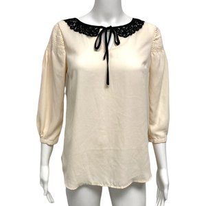 Disney Collection by LC Lauren Conrad women's blouse back buttons 3/4 sleeve